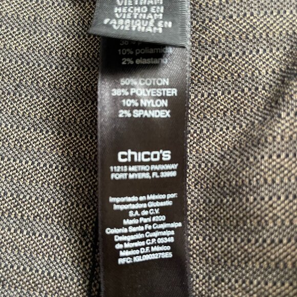 Chicos Black Label Ankle Pants Black Gold Stripes Size 0 US Size S u - Picture 11 of 12